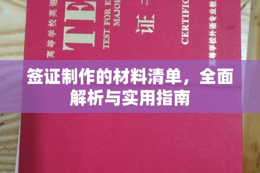 嵩明签证制作的材料清单，全面解析与实用指南